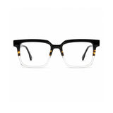 2803 Hand Made Acetate Gradient Black Square Optical Frame — front
