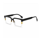 2803 Hand Made Acetate Gradient Black Square Optical Frame — three-quarter