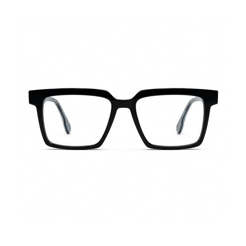 2803 Hand Made Acetate Shaded Black Square Optical Frame — front