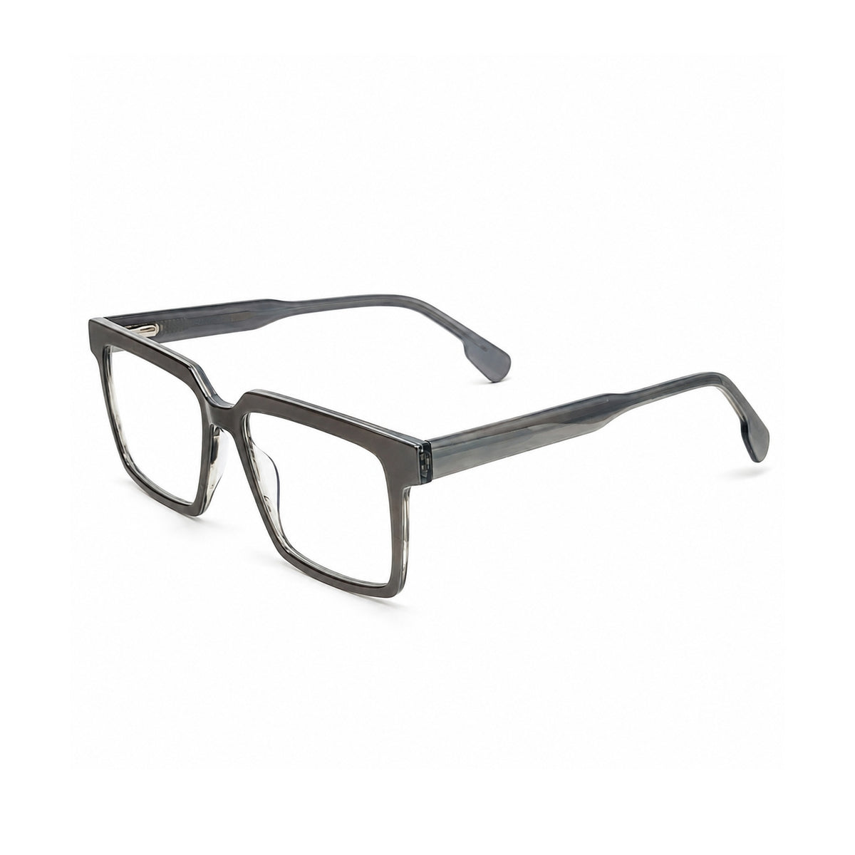 2803 Hand Made Acetate Taupe Square Optical Frame — three-quarter