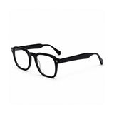 2969 Hand Made Acetate Black Round Optical Frame — three-quarter
