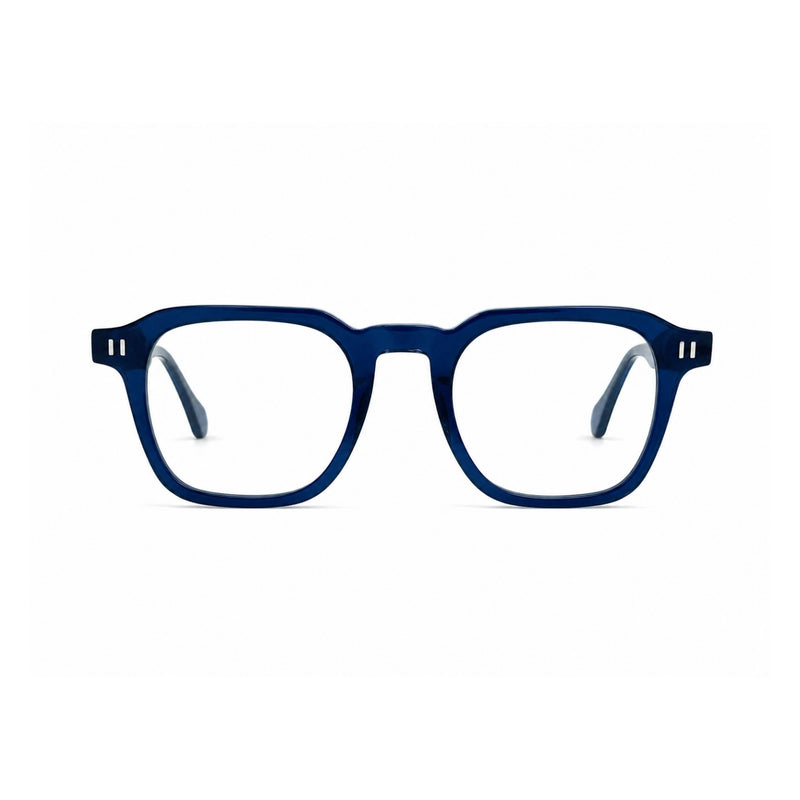 2969 Hand Made Acetate Blue Round Optical Frame — front