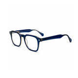 2969 Hand Made Acetate Blue Round Optical Frame — three-quarter