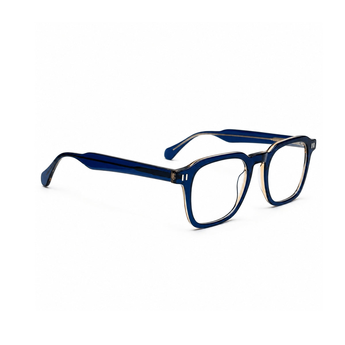 2969 Hand Made Acetate Blue Round Optical Frame — side