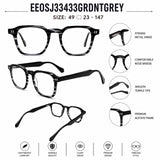 2969 Hand Made Acetate Gradient Grey Round Optical Frame — specification card