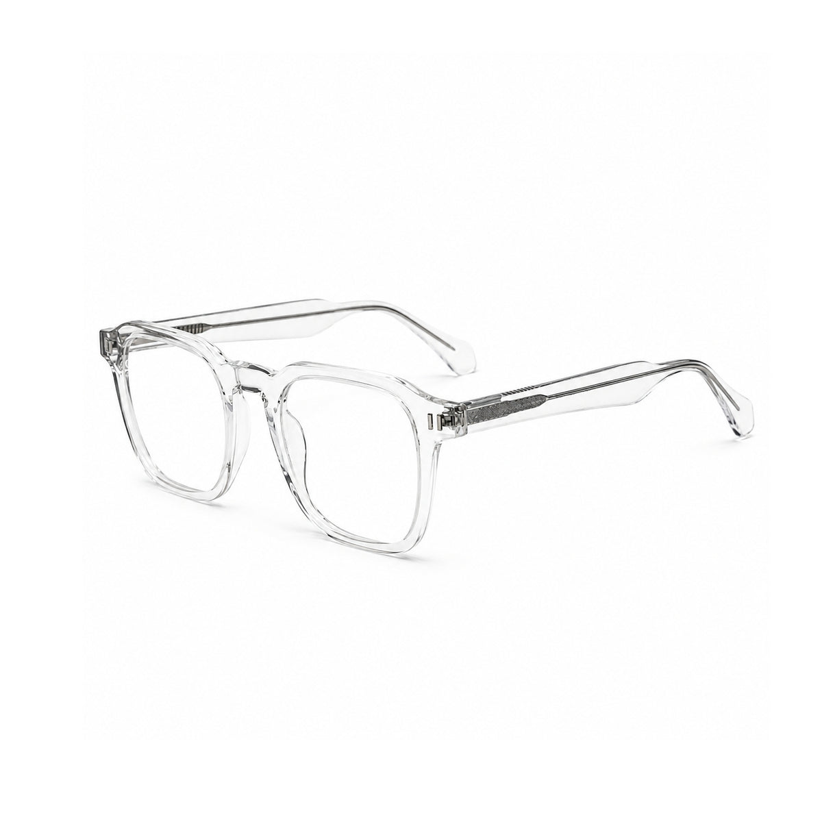 2969 Hand Made Acetate Transparent Round Optical Frame — three-quarter
