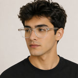 2969 Hand Made Acetate Transparent Round Optical Frame — on model