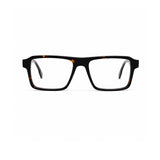 22118 Hand Made Acetate Black Tortoise Rectangle Optical Frame — front