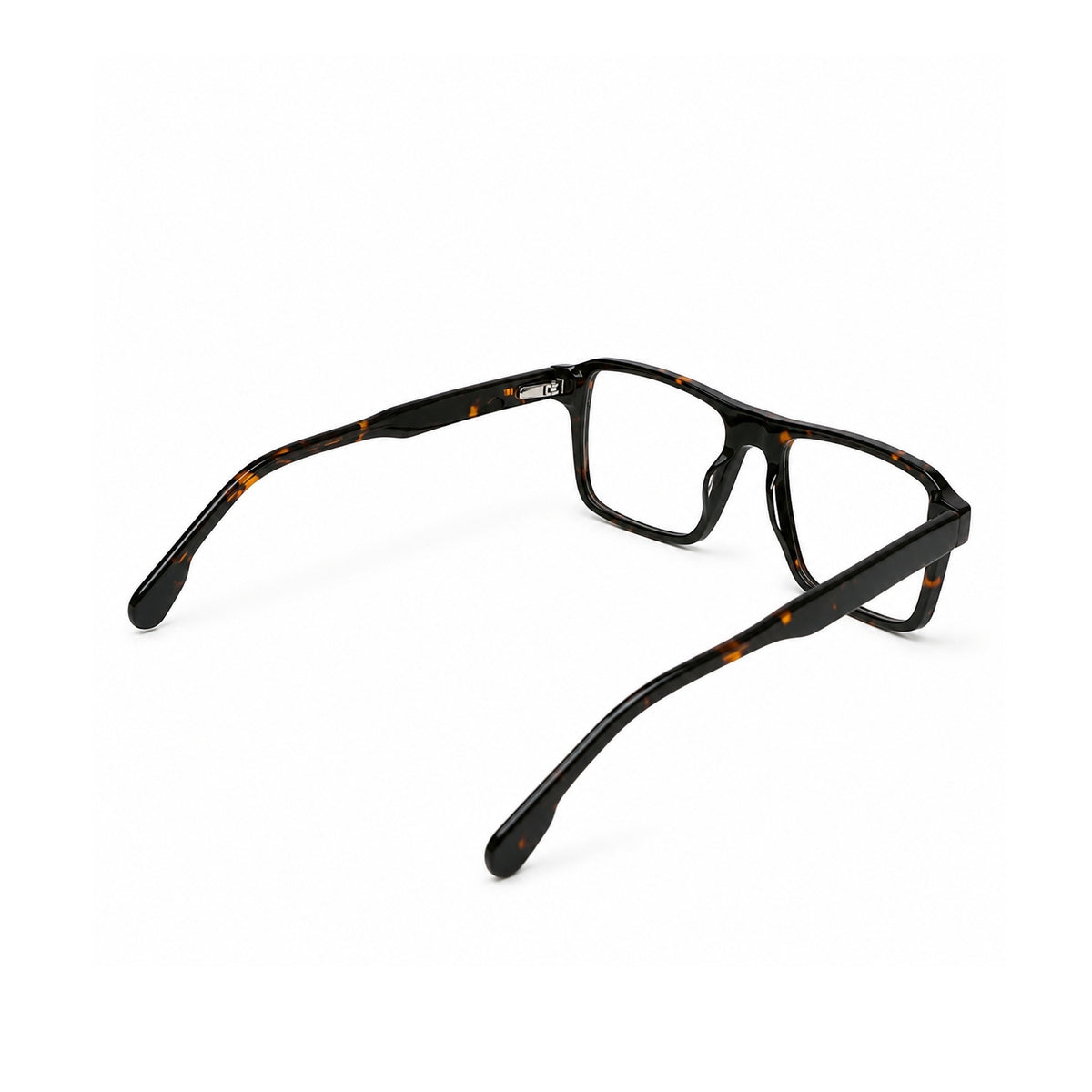22118 Hand Made Acetate Black Tortoise Rectangle Optical Frame — back