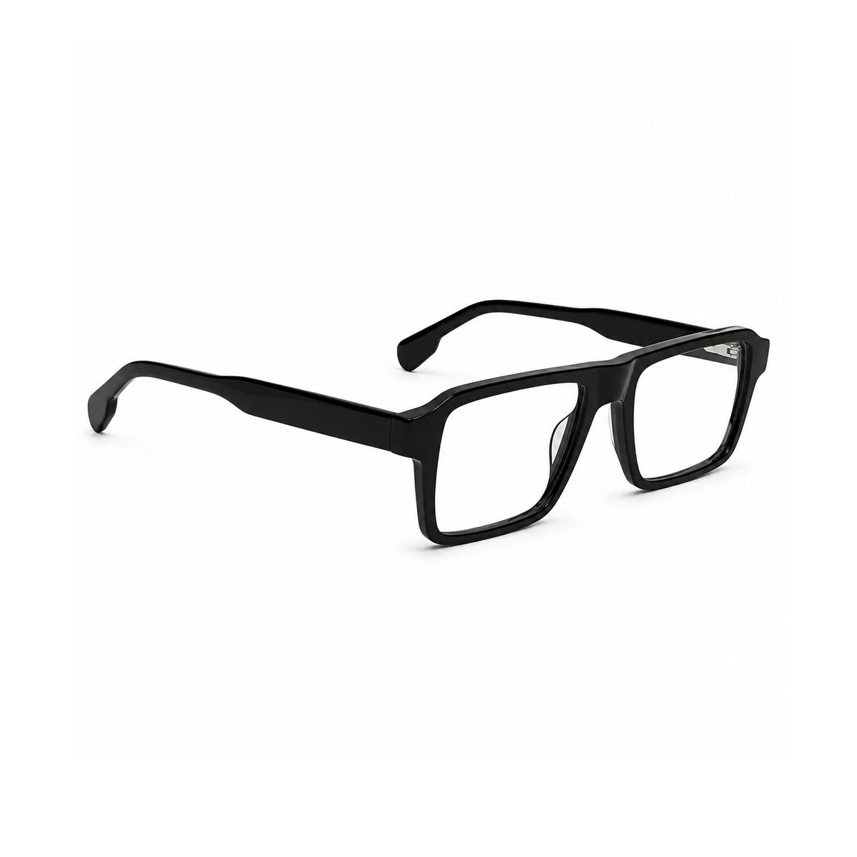 22118 Hand Made Acetate Black Rectangle Optical Frame — side