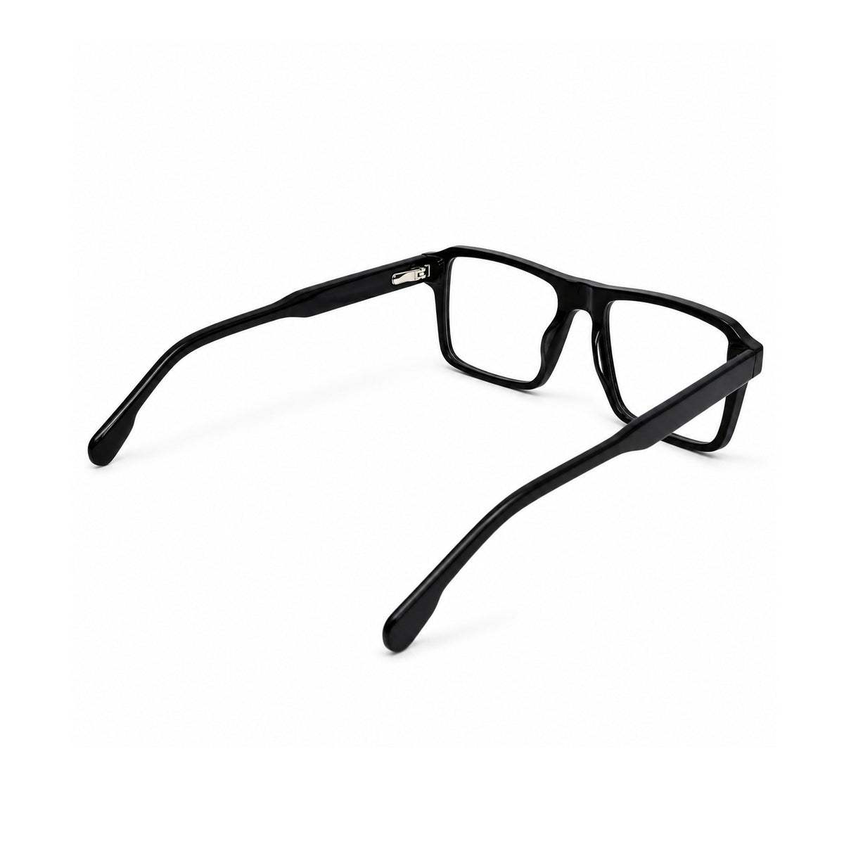 22118 Hand Made Acetate Black Rectangle Optical Frame — back