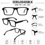 22118 Hand Made Acetate Black Rectangle Optical Frame — on model