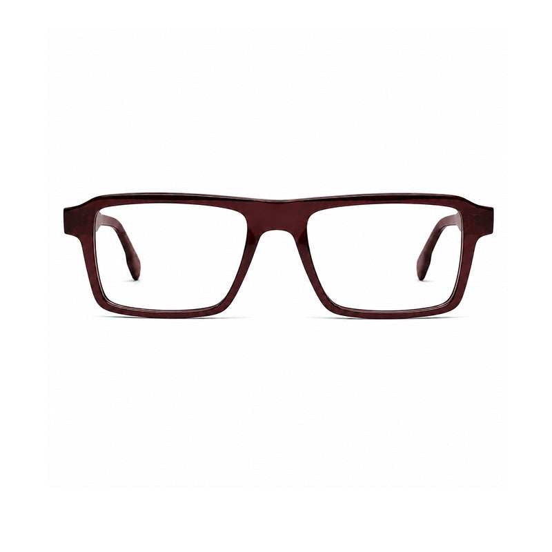 22118 Hand Made Acetate Brown Rectangle Optical Frame — front