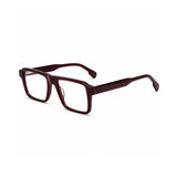22118 Hand Made Acetate Brown Rectangle Optical Frame — three-quarter