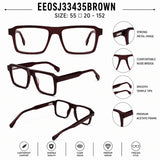 22118 Hand Made Acetate Brown Rectangle Optical Frame — specification card