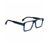 22118 Hand Made Acetate Gradient Blue Rectangle Optical Frame — side