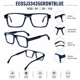 22118 Hand Made Acetate Gradient Blue Rectangle Optical Frame — specification card