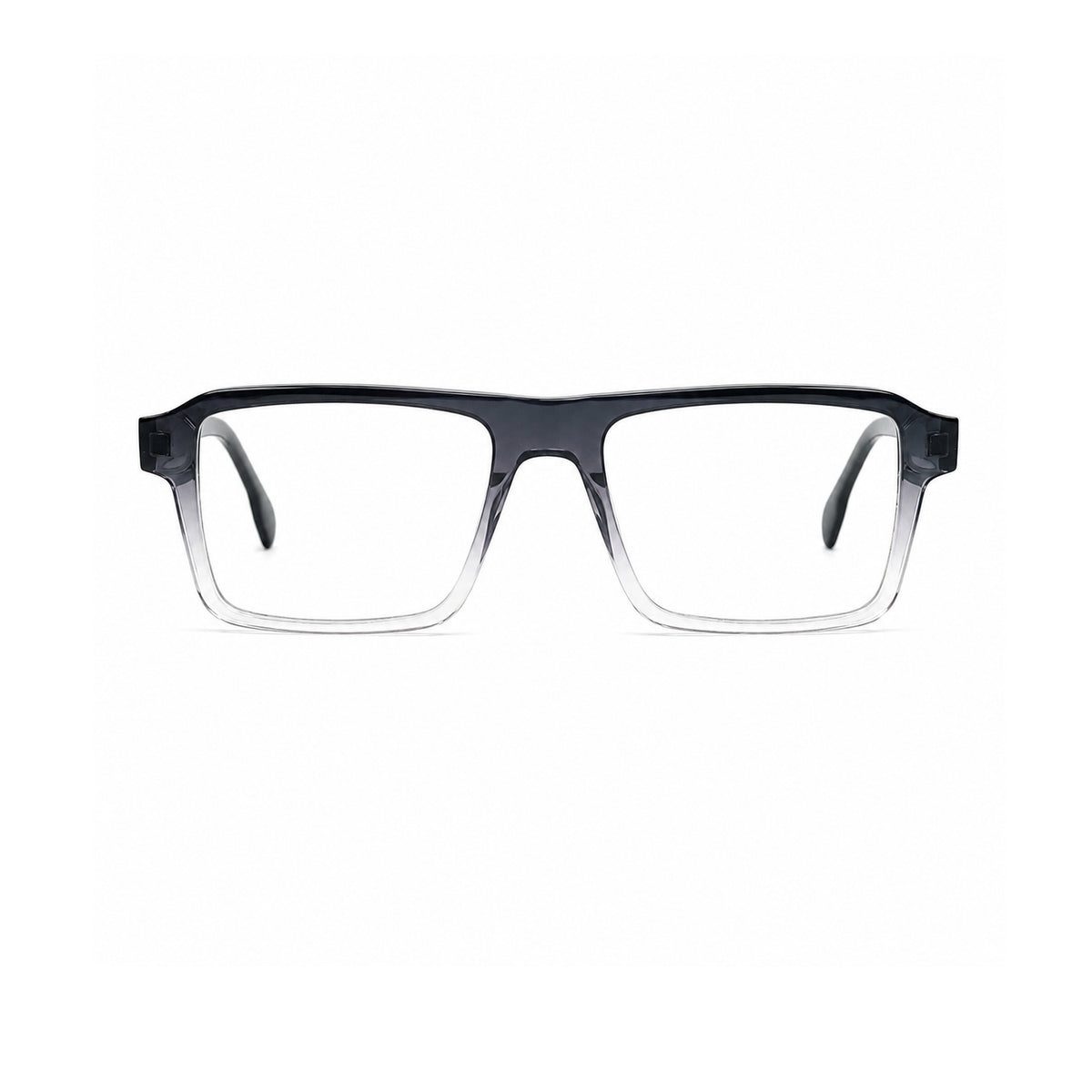 22118 Hand Made Acetate Gradient Grey Rectangle Optical Frame — front