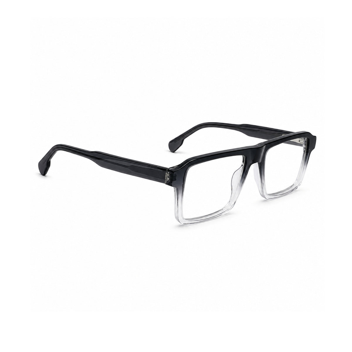 22118 Hand Made Acetate Gradient Grey Rectangle Optical Frame — side