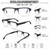 22118 Hand Made Acetate Gradient Grey Rectangle Optical Frame — specification card