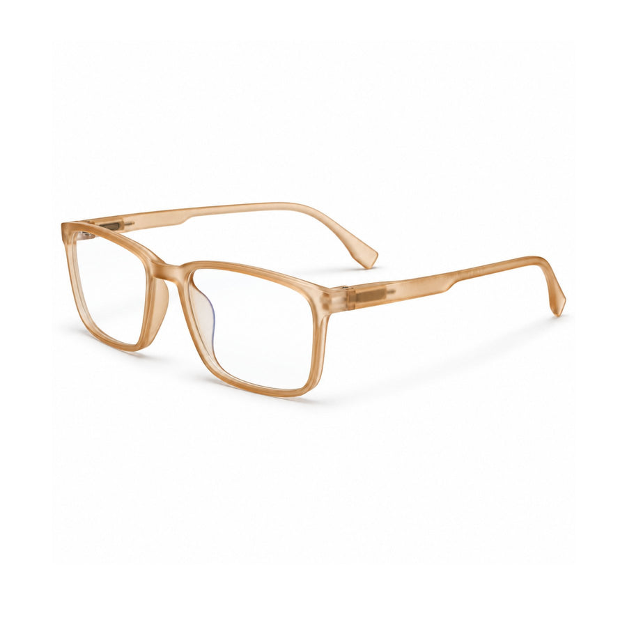 18884 VERLIN Rectangle Optical Frame in Amber - angled view