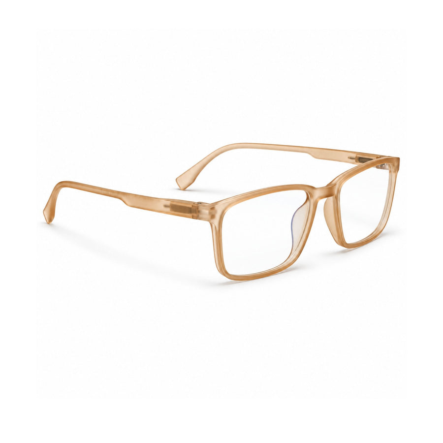 18884 VERLIN Rectangle Optical Frame in Amber - opposite angle