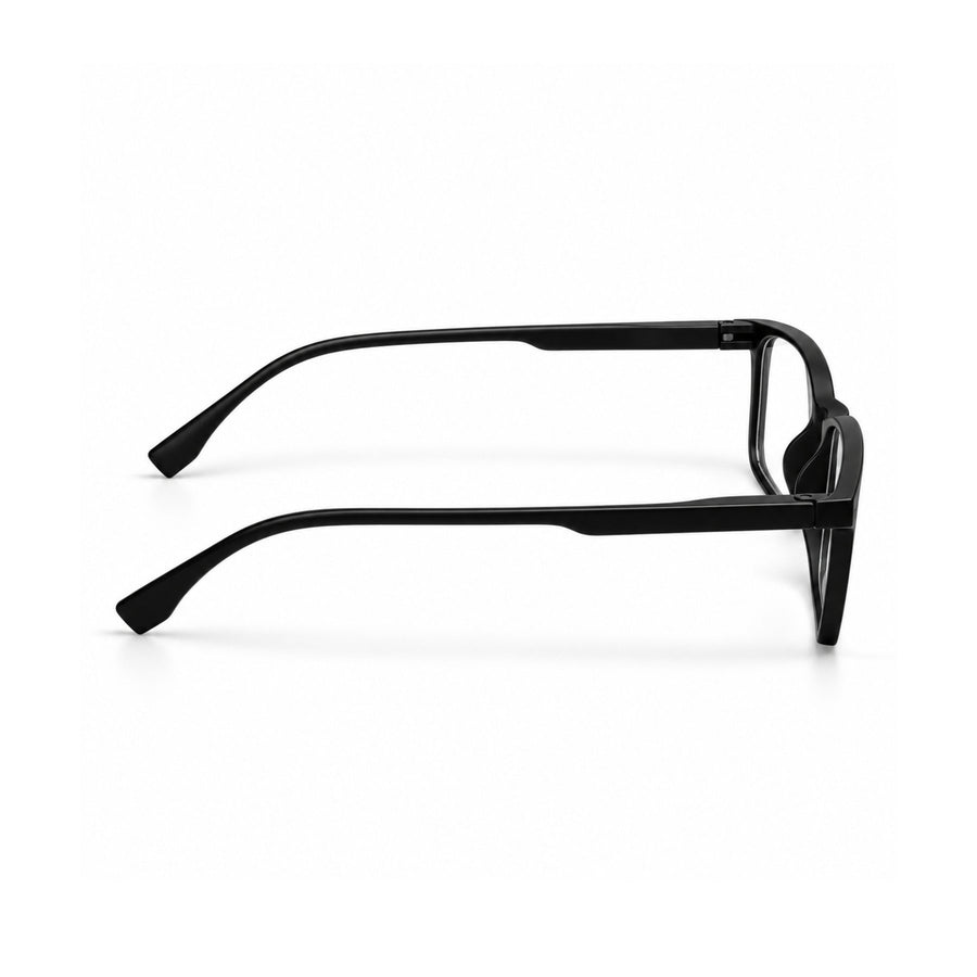 18884 VERLIN Rectangle Optical Frame in Black - temple and side view