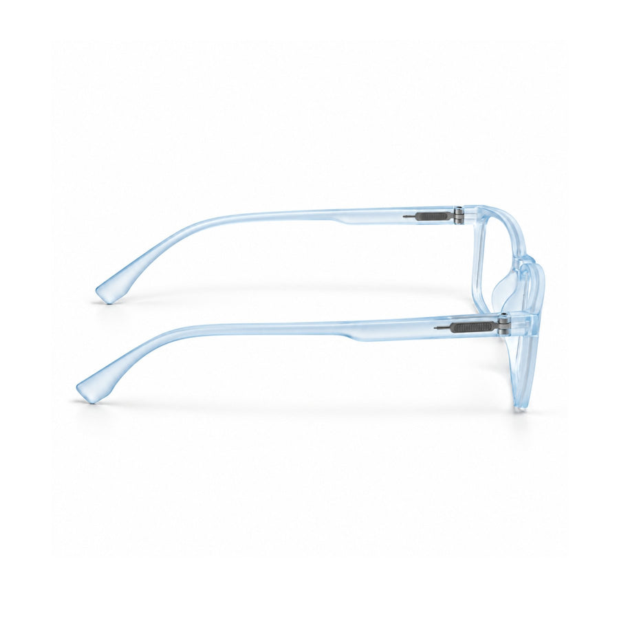 18884 VERLIN Rectangle Optical Frame in Sky Blue - temple and side view