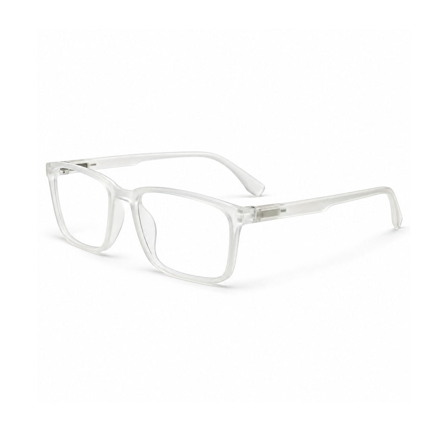 18884 VERLIN Rectangle Optical Frame in Clear Crystal - angled view