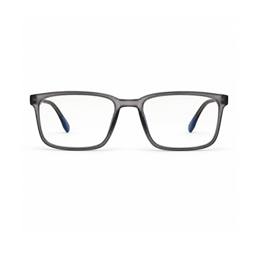 18884 VERLIN Rectangle Optical Frame in Grey Crystal - front view