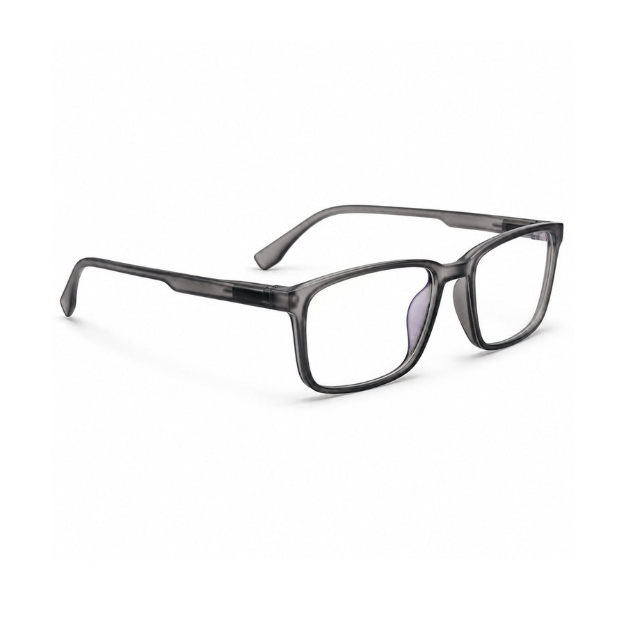 18884 VERLIN Rectangle Optical Frame in Grey Crystal - opposite angle