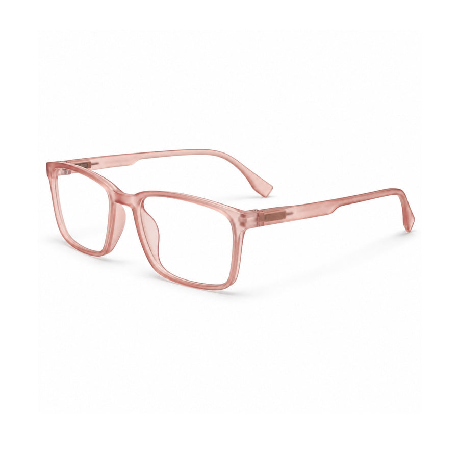 18884 VERLIN Rectangle Optical Frame in Blush Pink - angled view