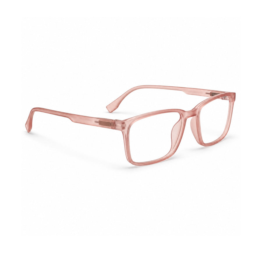 18884 VERLIN Rectangle Optical Frame in Blush Pink - opposite angle