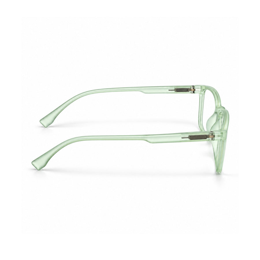 18884 VERLIN Rectangle Optical Frame in Sage Green - temple and side view