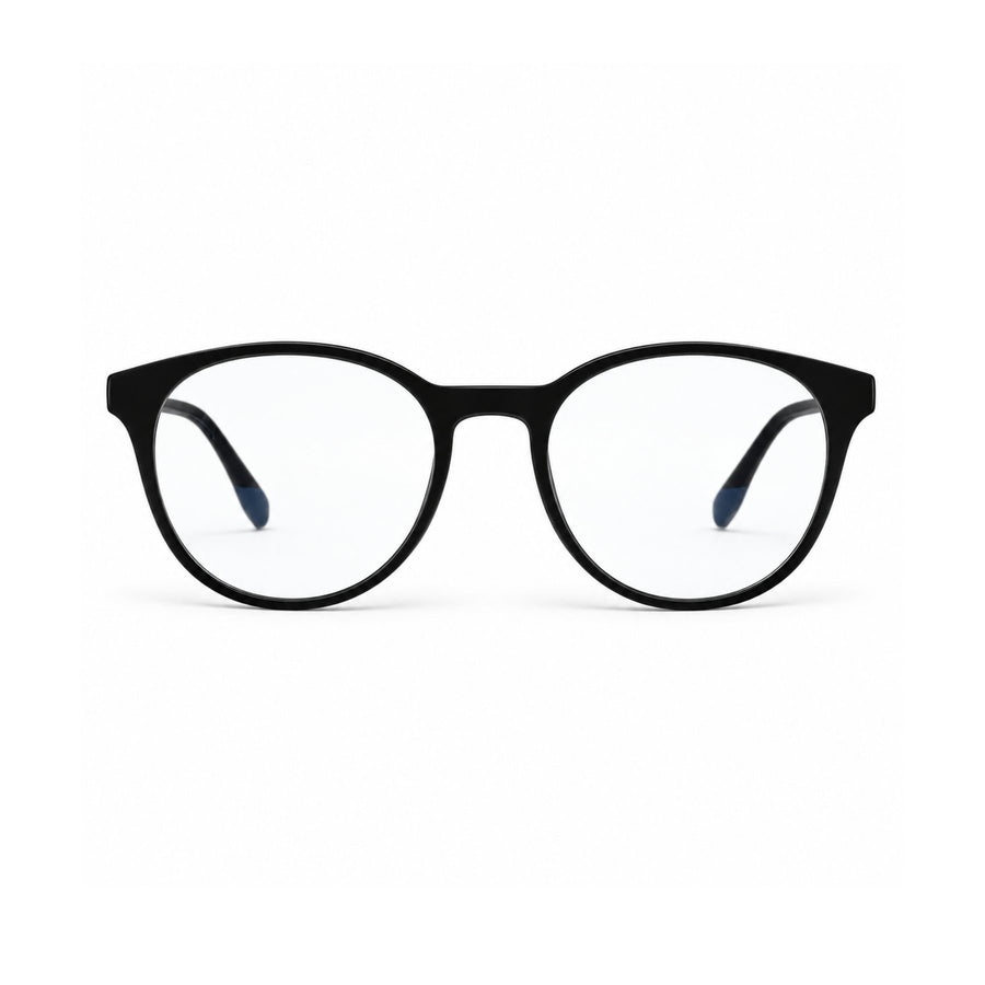 18887 VERLIN Round Optical Frame in Black - front view