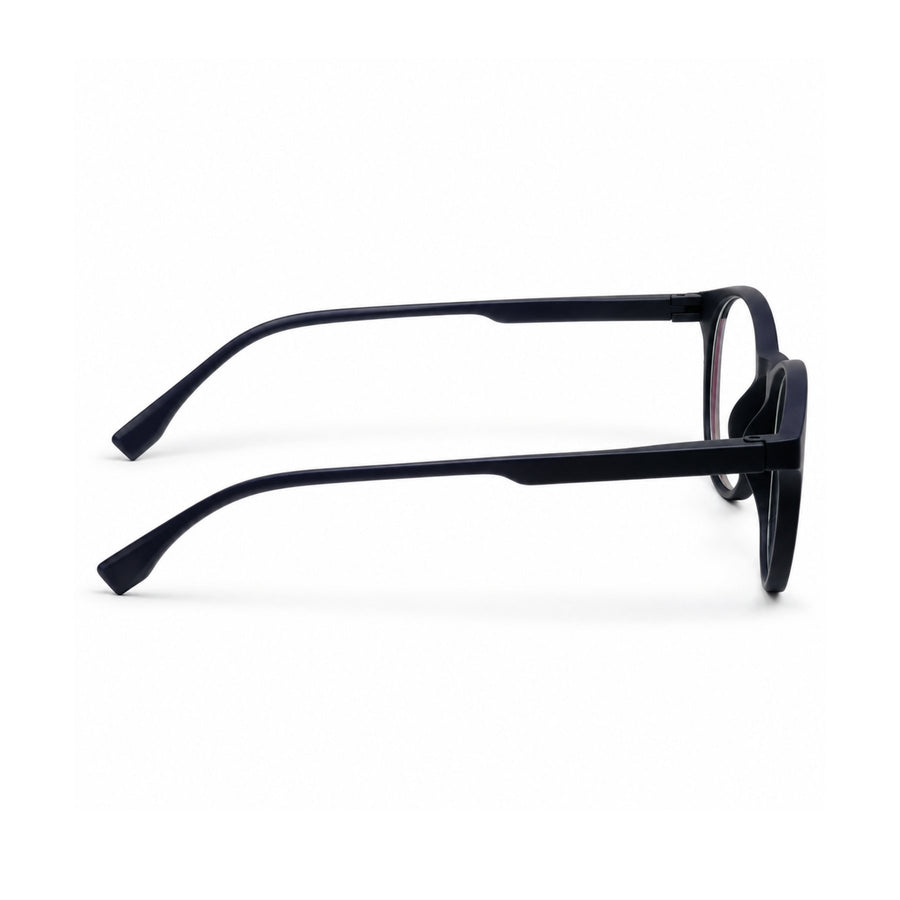 18887 VERLIN Round Optical Frame in Black - temple and side view