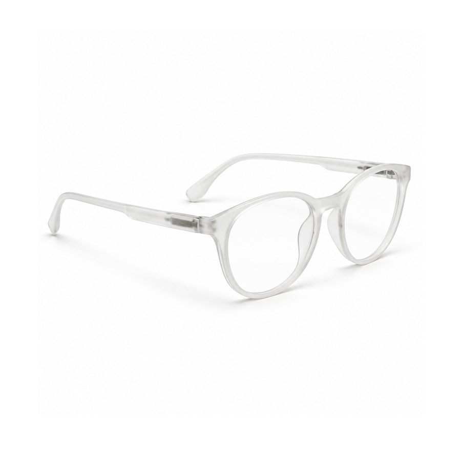 18887 VERLIN Round Optical Frame in Clear Crystal - opposite angle