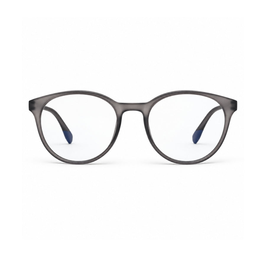 18887 VERLIN Round Optical Frame in Grey Crystal - front view