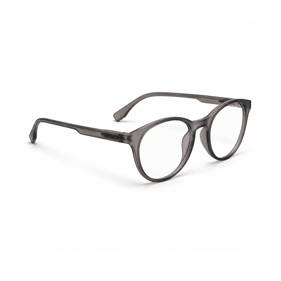 18887 VERLIN Round Optical Frame in Grey Crystal - opposite angle