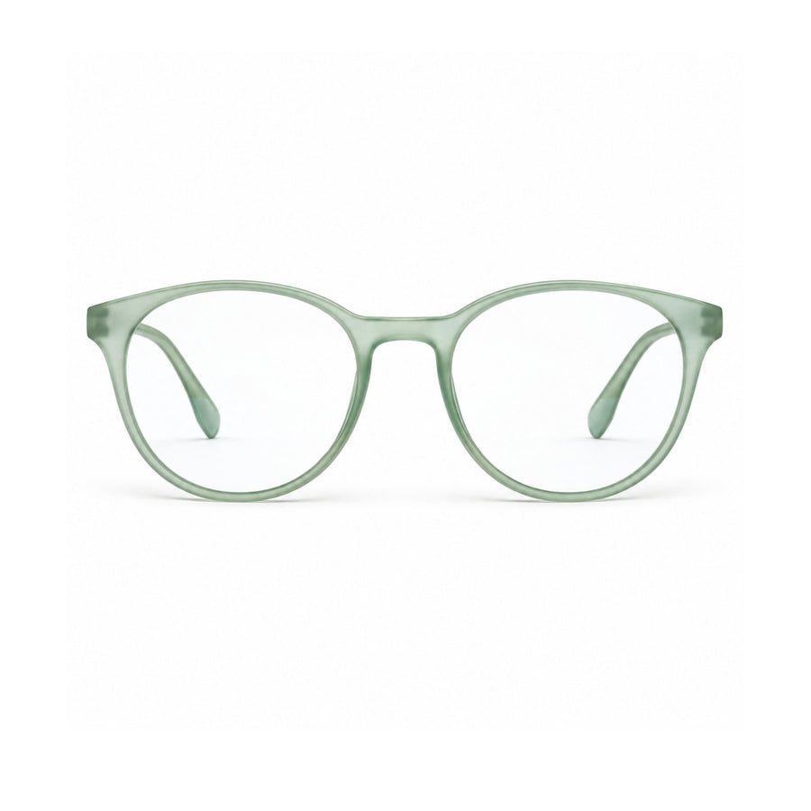 18887 VERLIN Round Optical Frame in Sage Green - front view