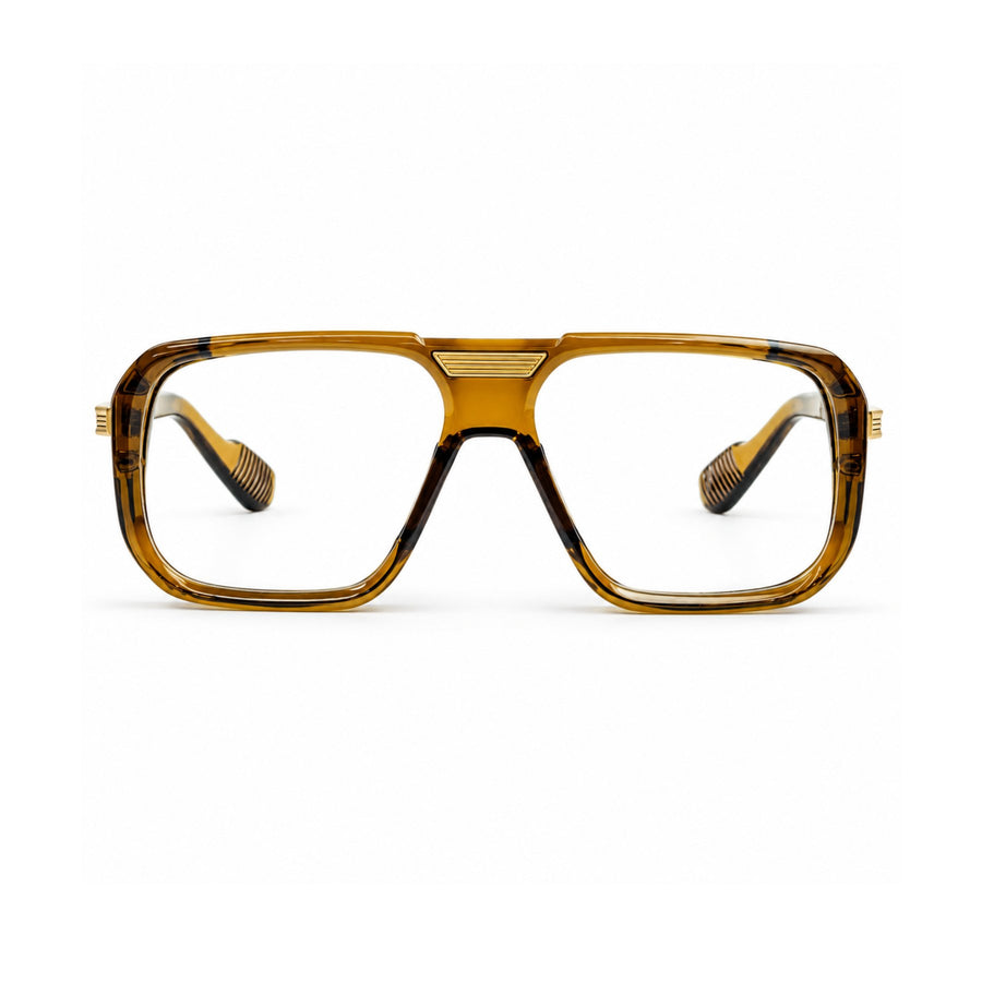 VERLIN 6067 Amber Gold navigator optical frame, front view, 55-15-143 mm