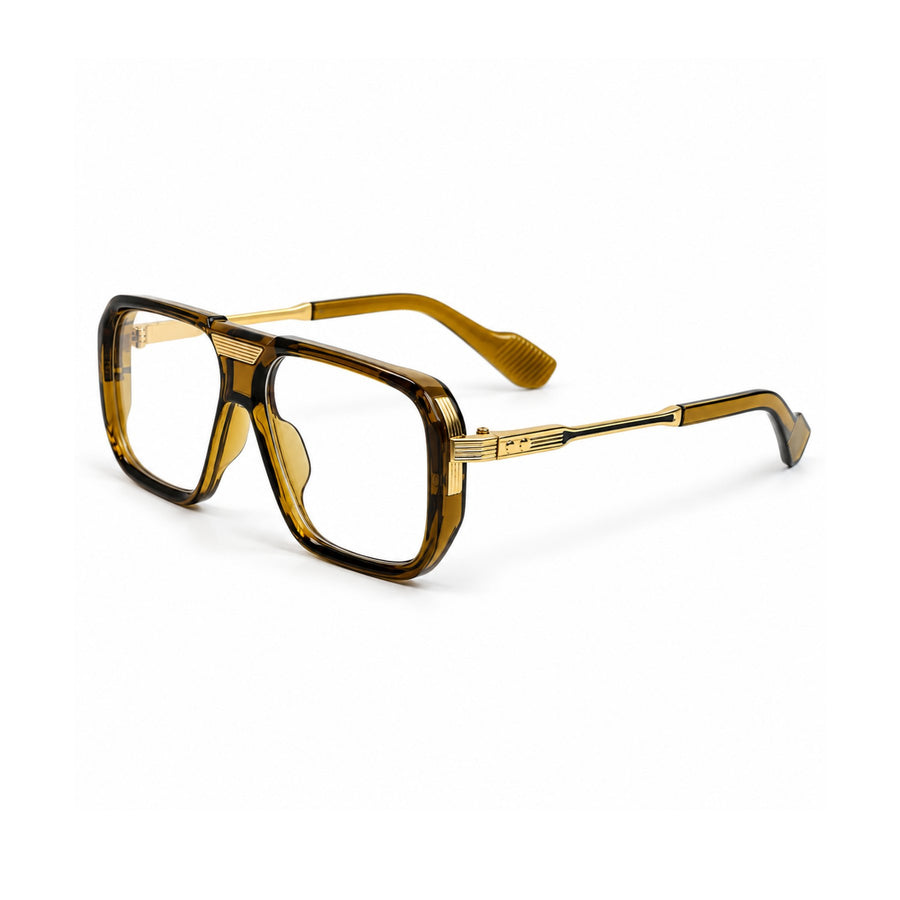 VERLIN 6067 Amber Gold navigator frame, three-quarter view
