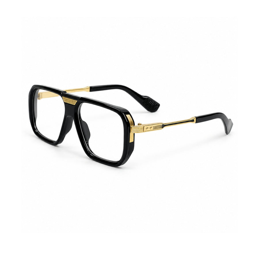 VERLIN 6067 Black Gold navigator frame, three-quarter view