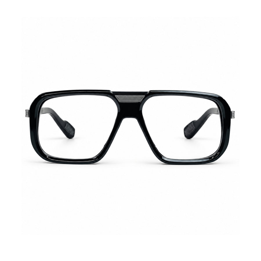 VERLIN 6067 Black Gunmetal navigator optical frame, front view, 55-15-143 mm