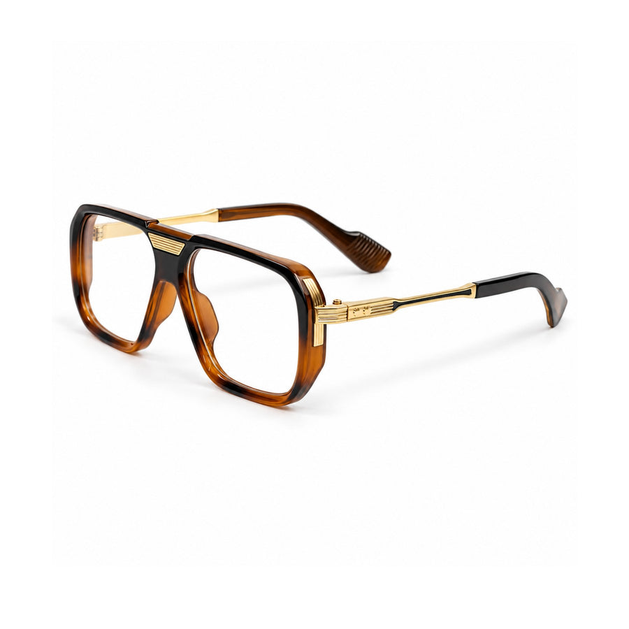VERLIN 6067 Tortoise Gold navigator frame, three-quarter view