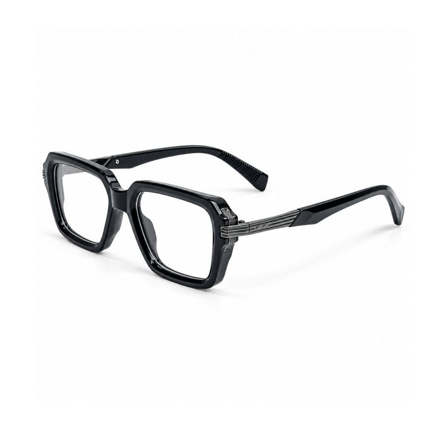 VERLIN 6104 Black square frame, three-quarter view