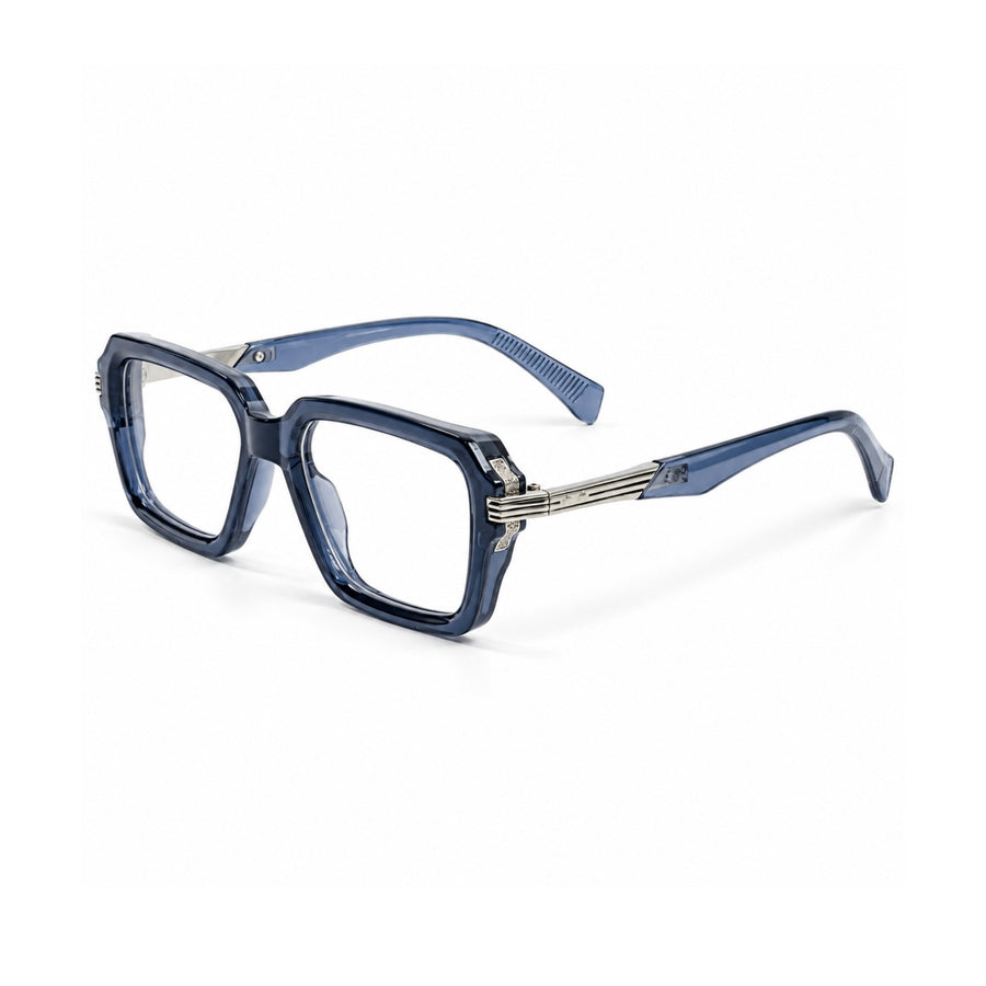VERLIN 6104 Navy Blue square frame, three-quarter view