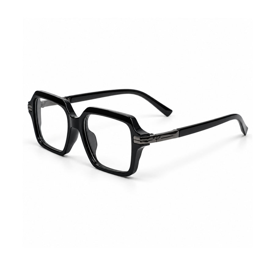 VERLIN 6115 Black square frame, three-quarter view