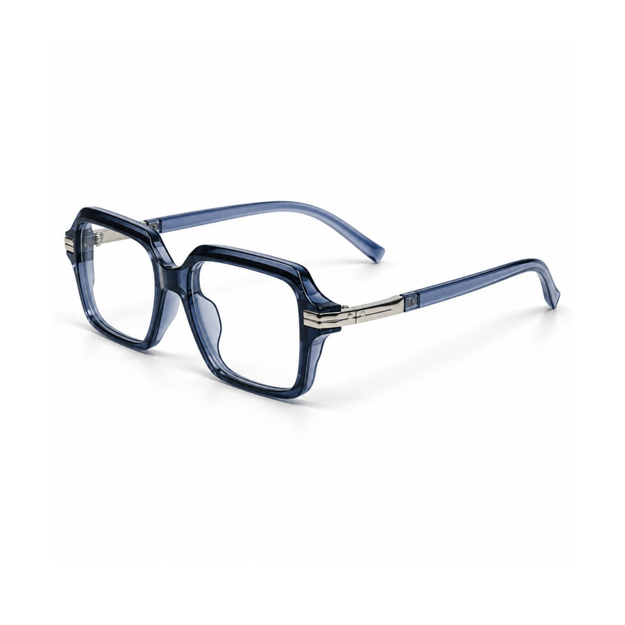 VERLIN 6115 Navy Blue square frame, three-quarter view