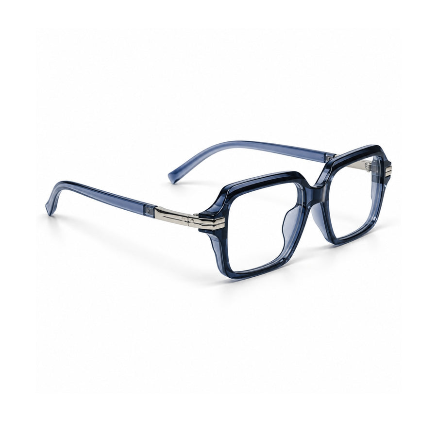 VERLIN 6115 Navy Blue square frame, angled view
